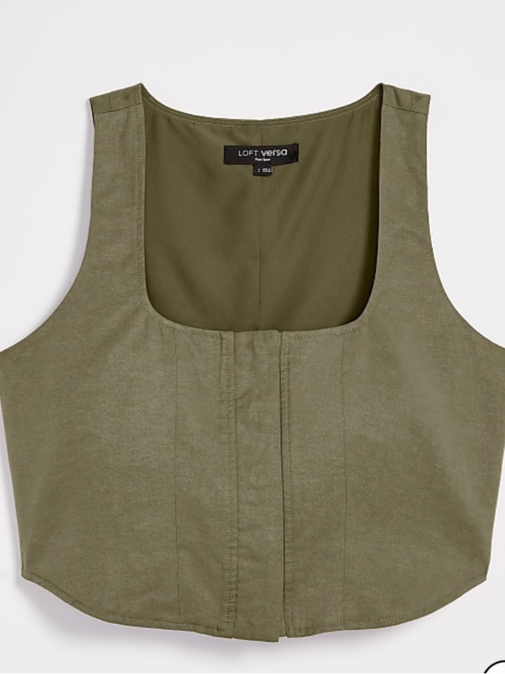 LOFT Olive Cropped Square-Neck Tank